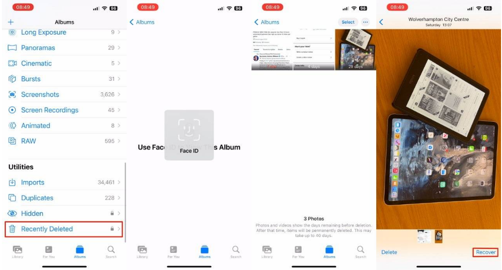 马村苹果14维修分享 iPhone14 上恢复已删除的照片 
